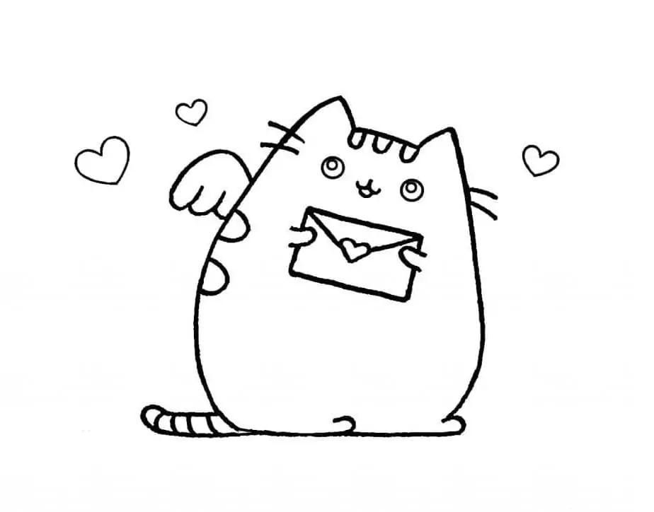 Pusheen with Love Letter