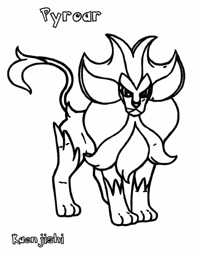 pyroar coloring page pokemon