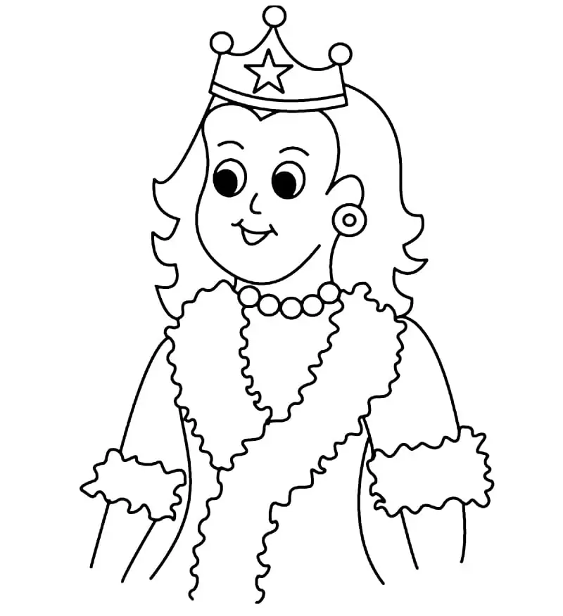 Queen Smiles Coloring Page - Free Printable Coloring Pages for Kids