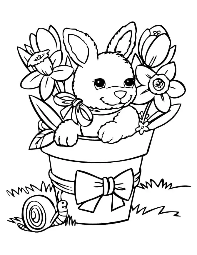 Kaninchen in Blumenvase
