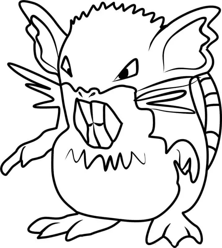 raticate coloring page transparent png pokemon