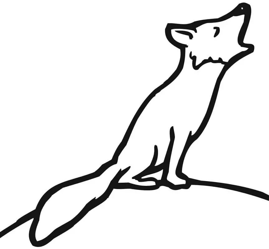 Red Fox Howling Coloring Page - Free Printable Coloring Pages for Kids