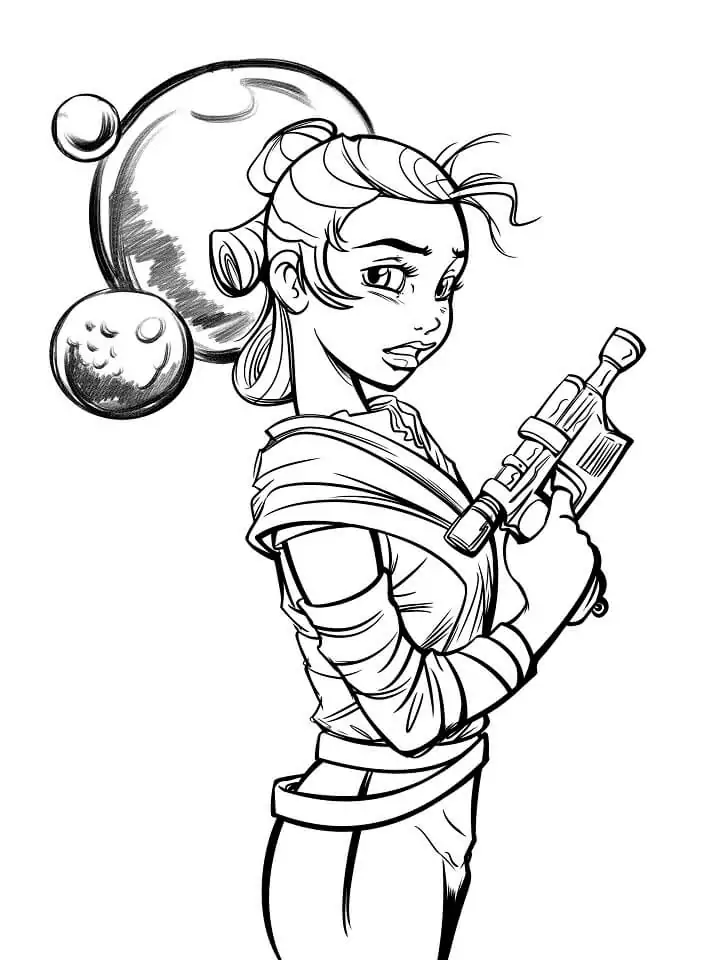 Rey Star Wars Coloring Page - Free Printable Coloring Pages for Kids