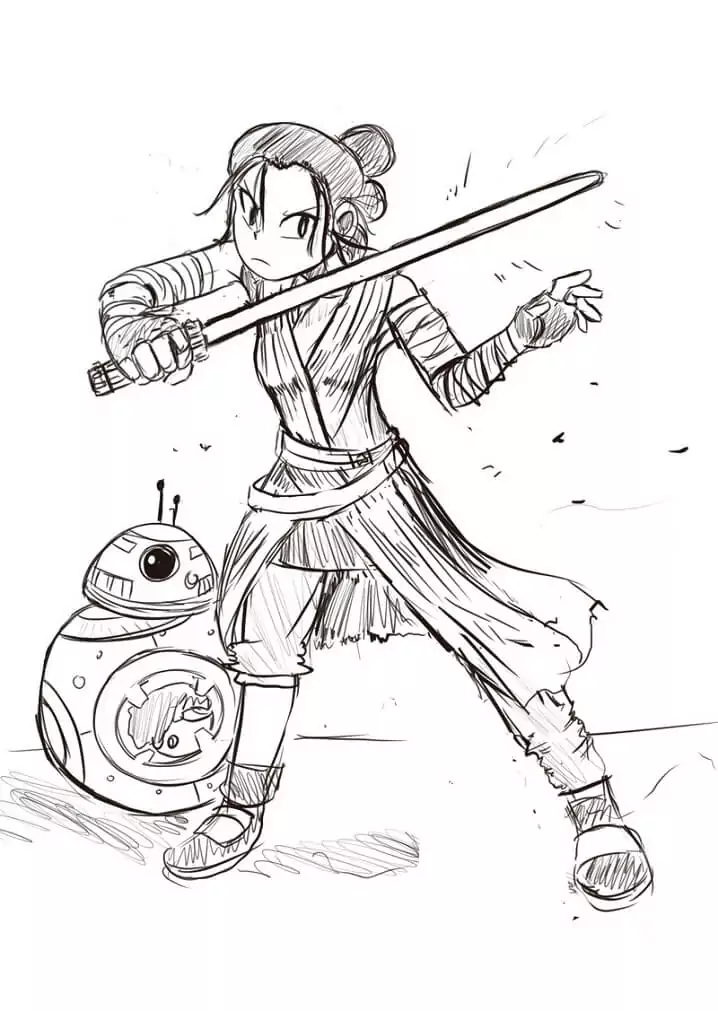 Rey and BB-8 in Star Wars