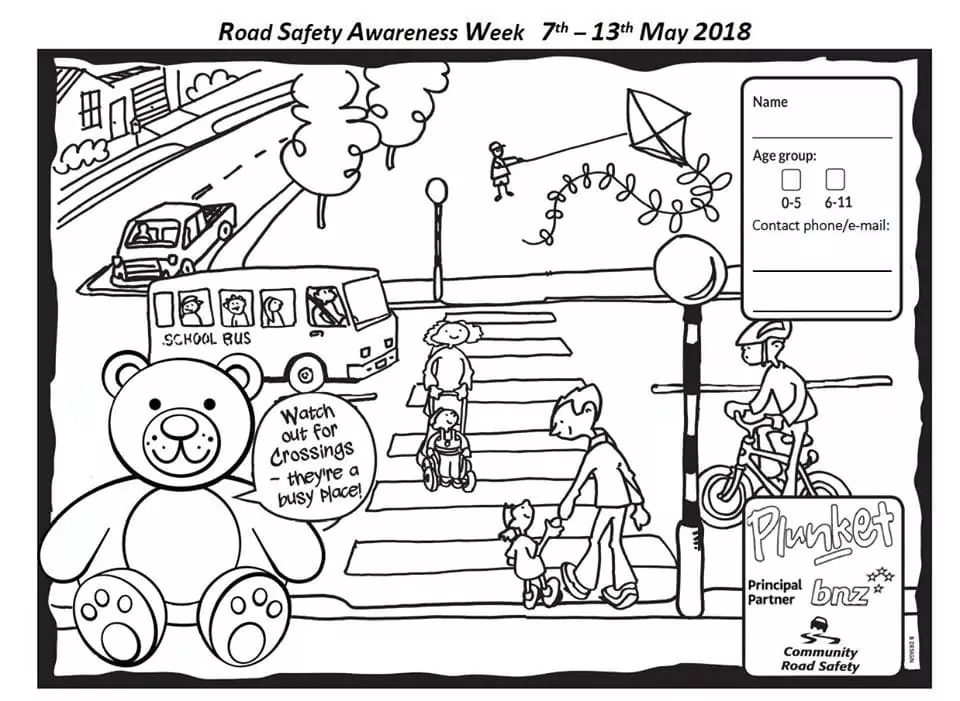 Road Safety Awareness Week Coloring Page - Free Printable Coloring ...