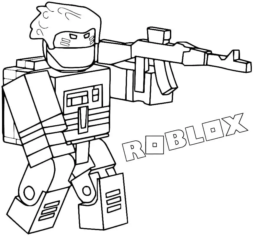 Simple Roblox Coloring Page - Free Printable Coloring Pages for Kids