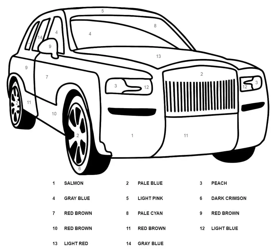 Rolls Royce Color by Number