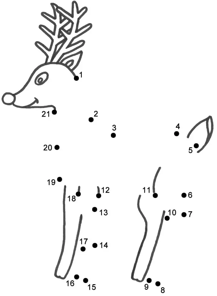 Rudolph Reindeer Dot to Dots
