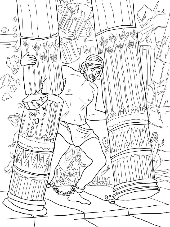 Samson Pushing Down Pillars