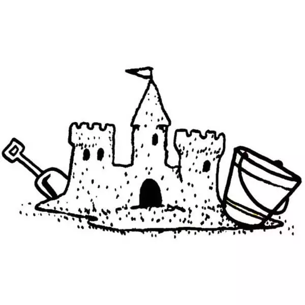 Very Easy Sand Castle Coloring Page Free Printable Coloring Pages For