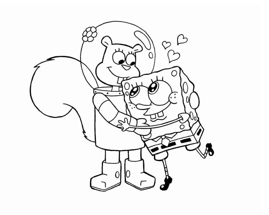 Sandy Cheeks and Spongebob