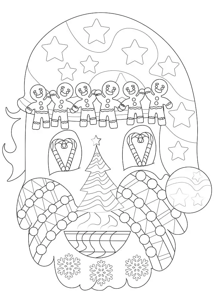 Santa Head with Christmas Symbols
