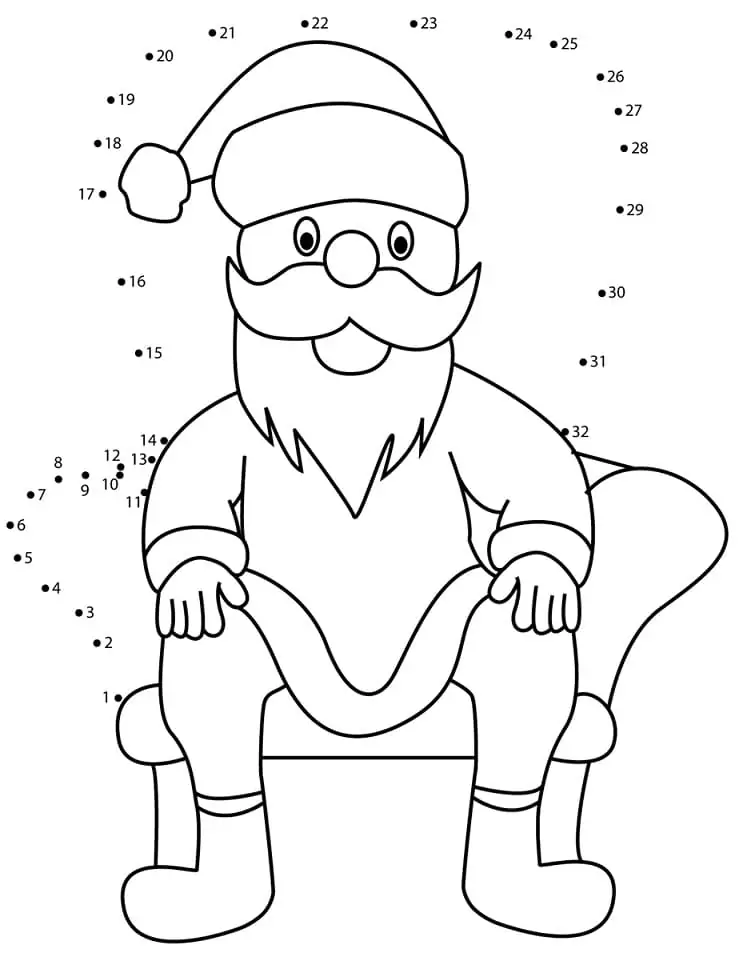 Santa on Chair Connect The Dots