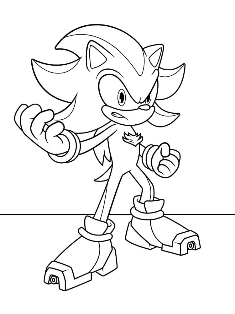 Shadow The Hedgehog To Color