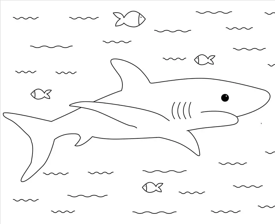 Shark And Fishes Coloring Page Free Printable Coloring Pages For Kids