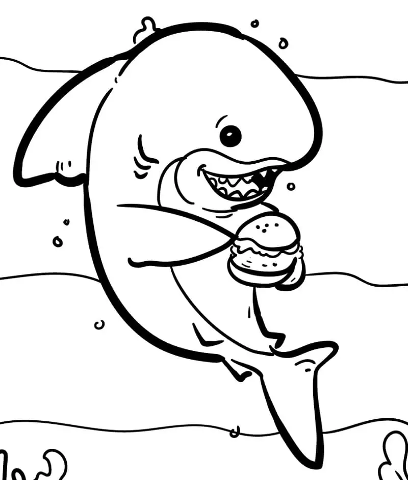 Shark with Hamburger