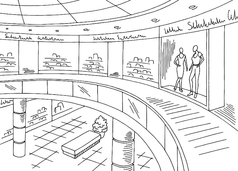 Shopping Mall to Color