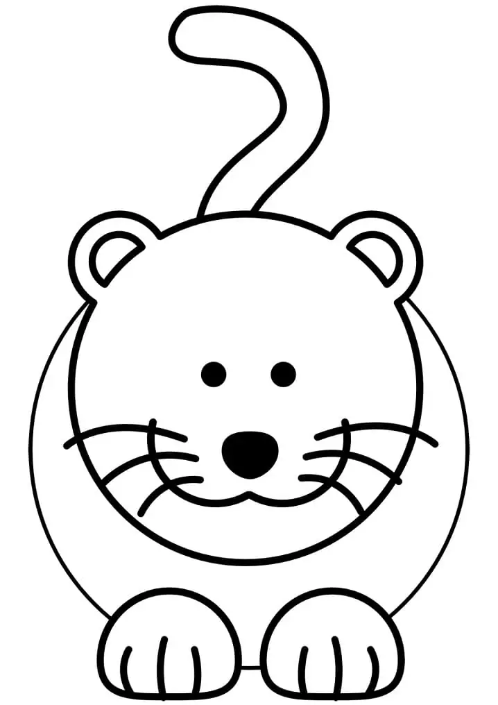 Simple Cat Coloring Page - Free Printable Coloring Pages for Kids