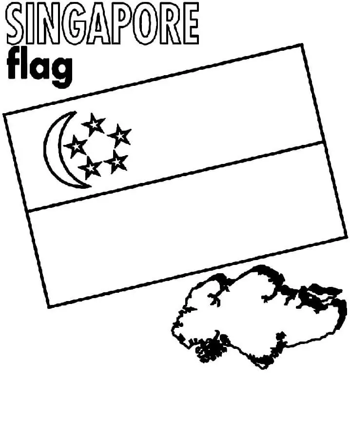 Singapore Flag and Map