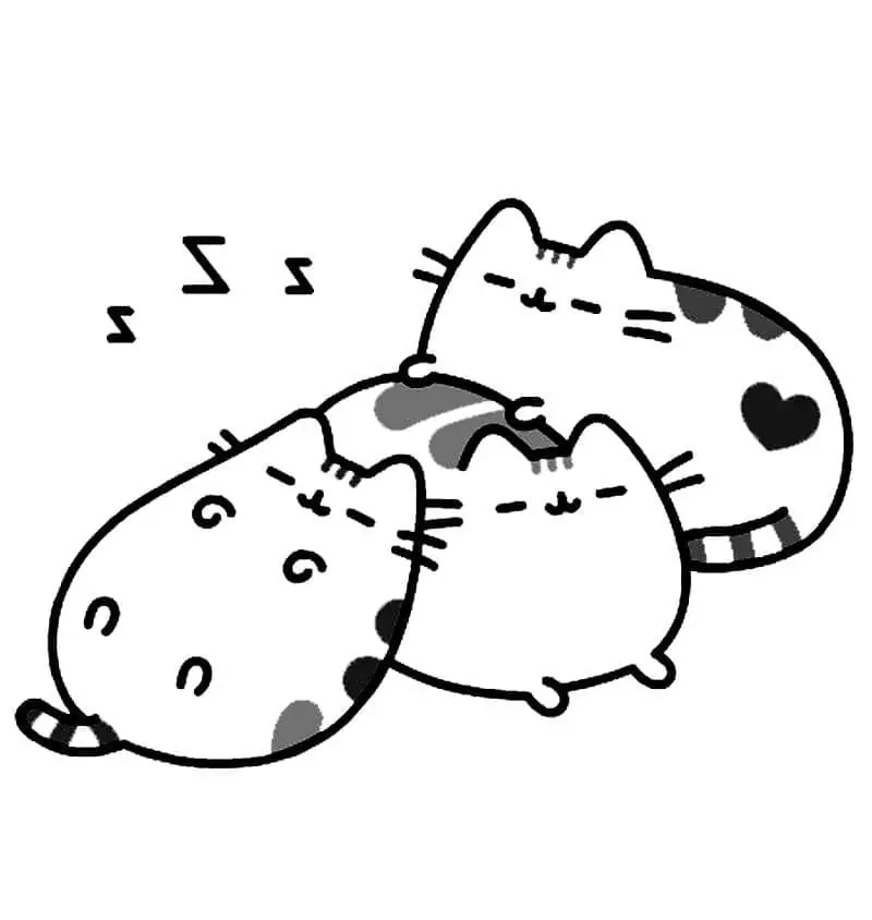 Schlafende Pusheen-Katzen