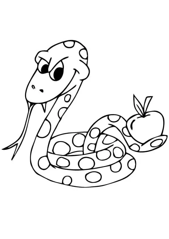 Schlange mit Apfel