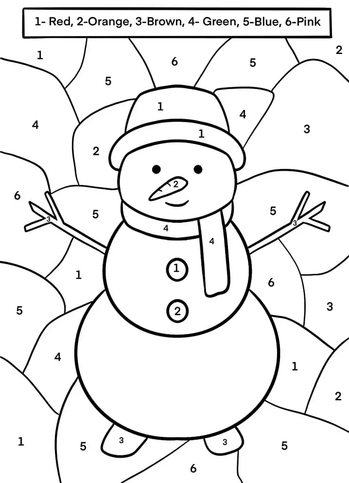 Snowman Color by Number
