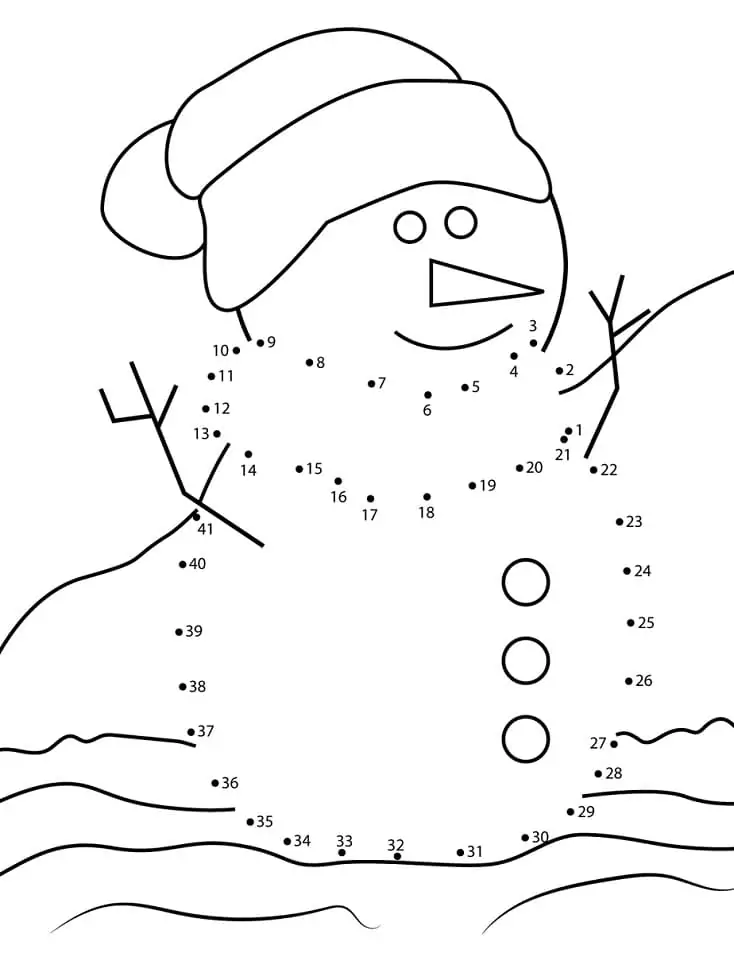 Snowman Connect The Dots