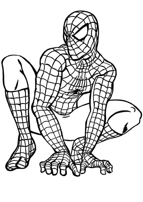 Spiderman auf dem Boden