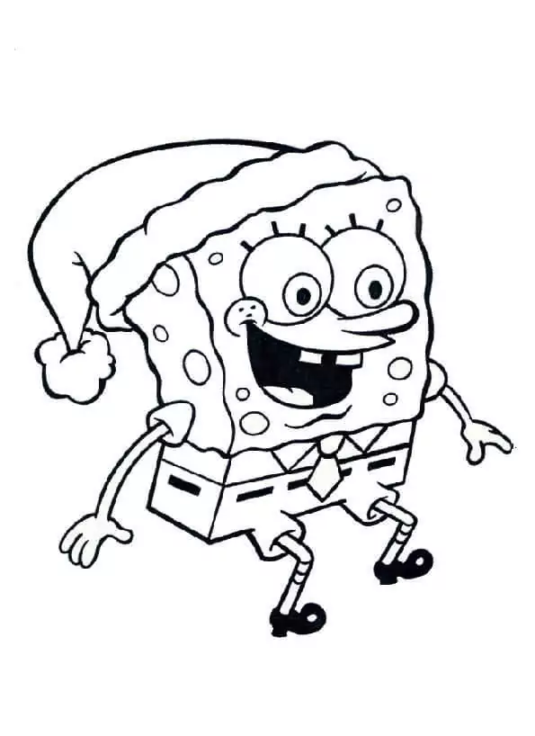 SpongeBob auf Weihnachtsmütze