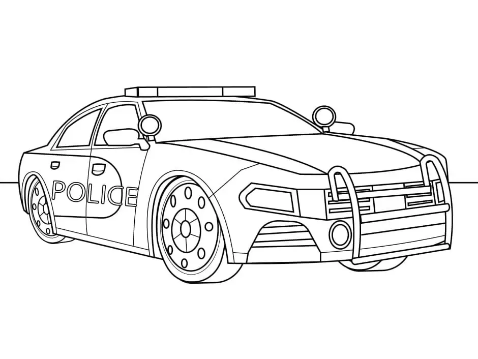 Sport Police Car - Coloring Pages