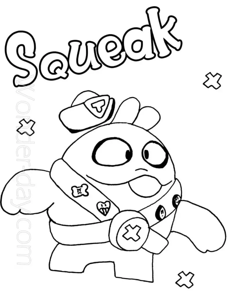 Squeak from Brawl Stars Coloring Page - Free Printable Coloring Pages ...