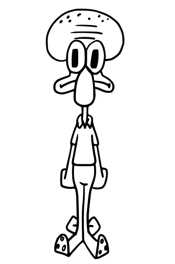 Squidward is Sad Coloring Page - Free Printable Coloring Pages for Kids
