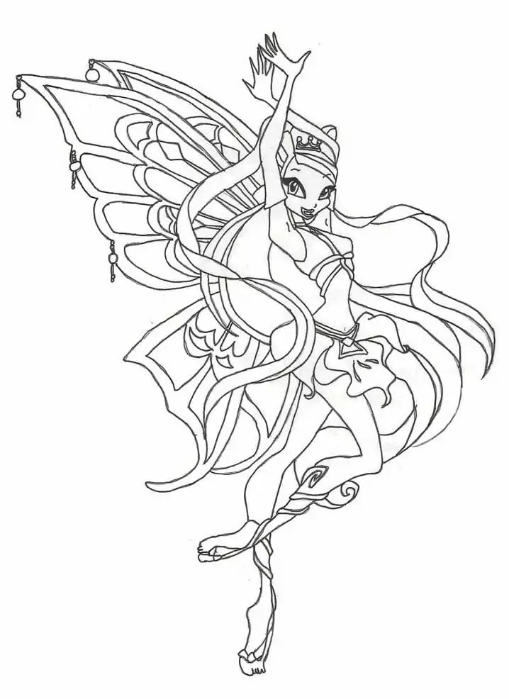Winx Club Enchantix Coloring Page - Free Printable Coloring Pages for Kids
