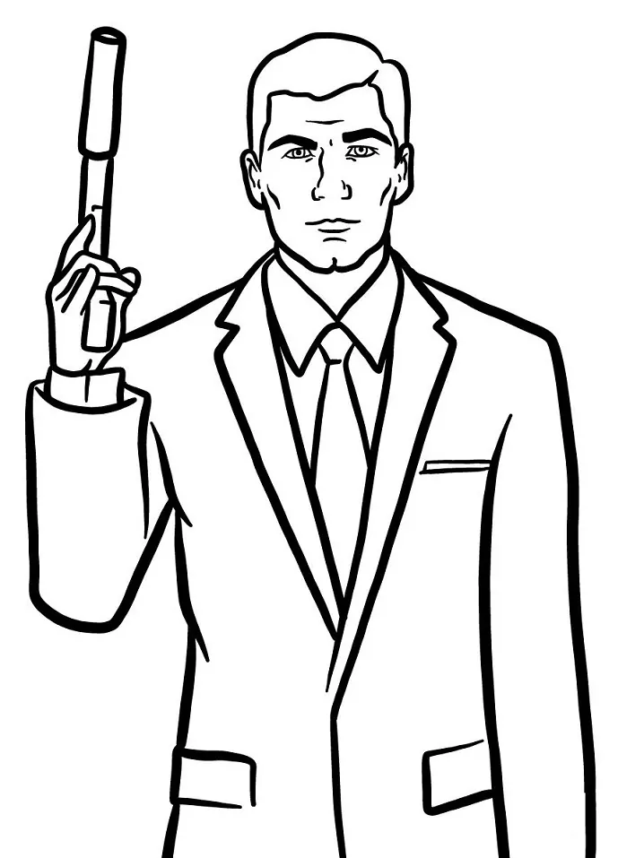 Sterling Archer 2 Coloring Page - Free Printable Coloring Pages for Kids