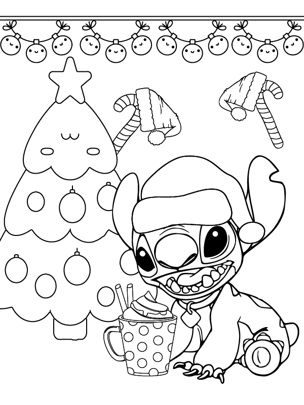 Immaculate Stitch Christmas coloring page