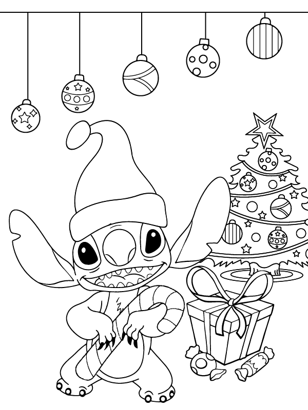 Superb Stitch Christmas coloring page