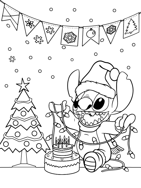 Optimal Stitch Christmas coloring page