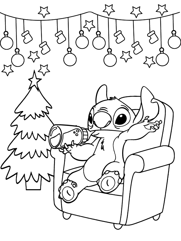 Exemplary Stitch Christmas coloring page