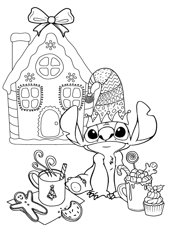 Ideal Stitch Christmas coloring page