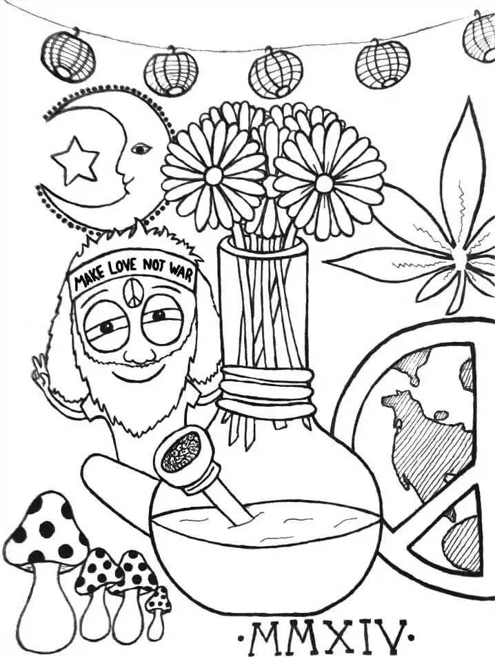18+ Easy Stoner Coloring Pages