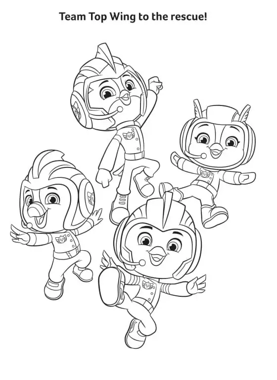 Team Top Wing Coloring Page - Free Printable Coloring Pages for Kids