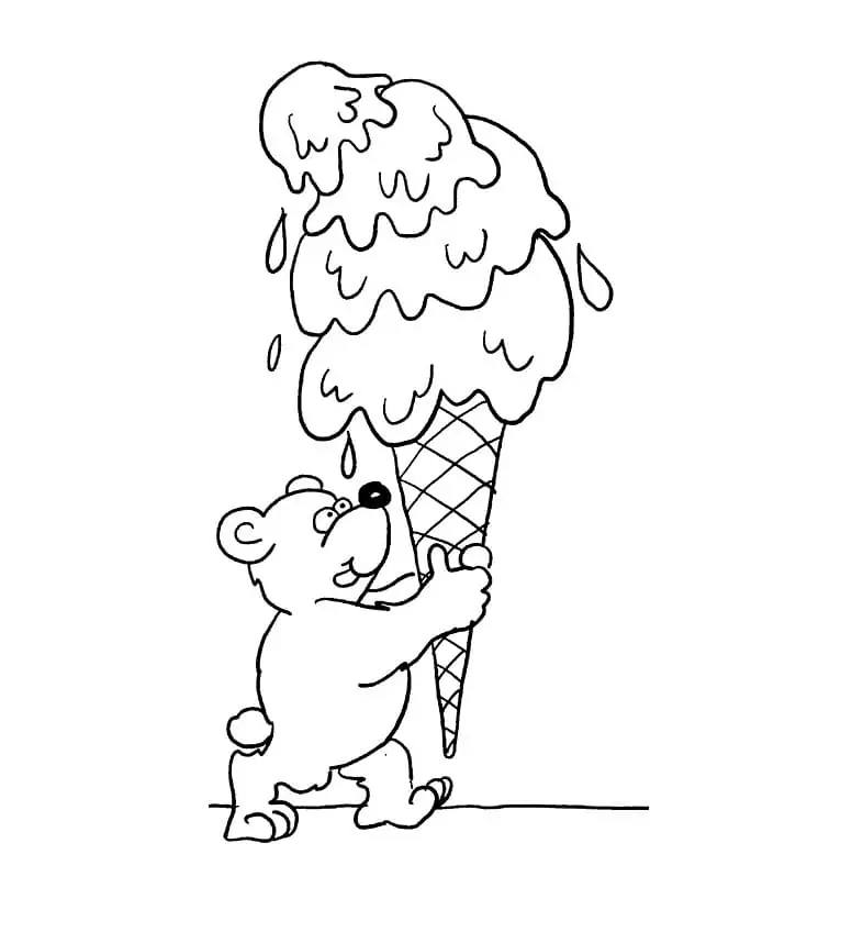 Teddybär und Eiscreme
