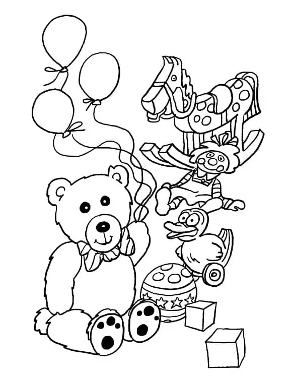 Teddybär und Spielzeug