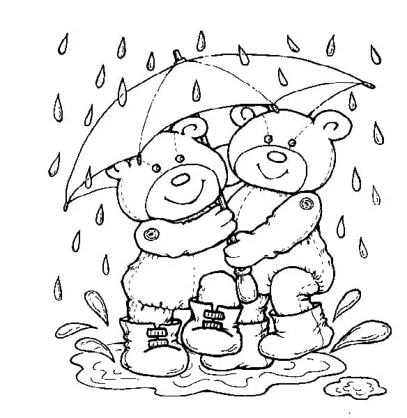 Teddy Bears in Rain