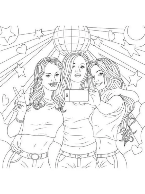 Teenagers Best Friends - Coloring Pages