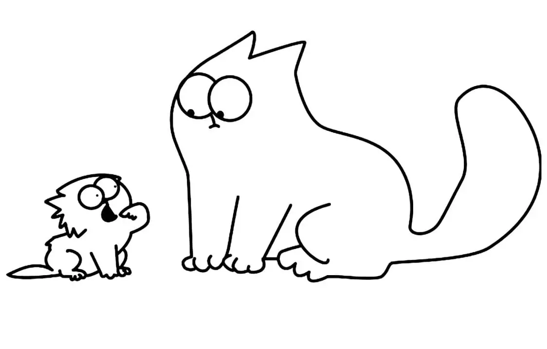 Das Kätzchen und Simons Katze