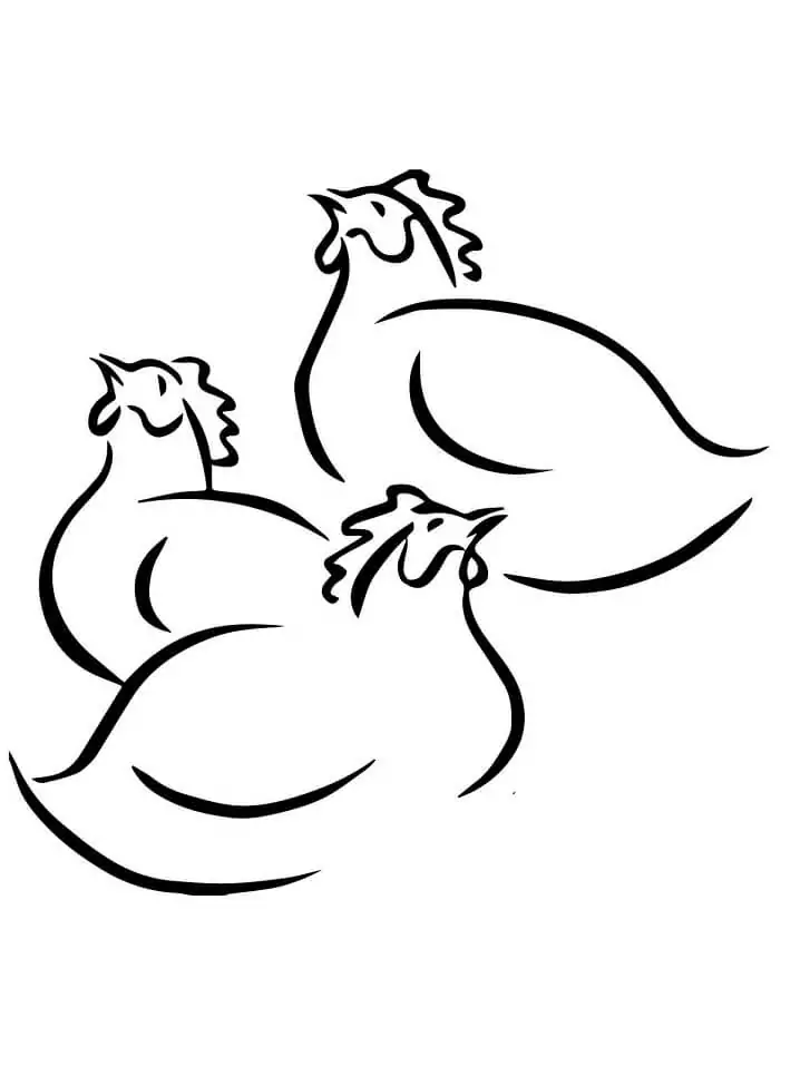 Drei französische Hühner