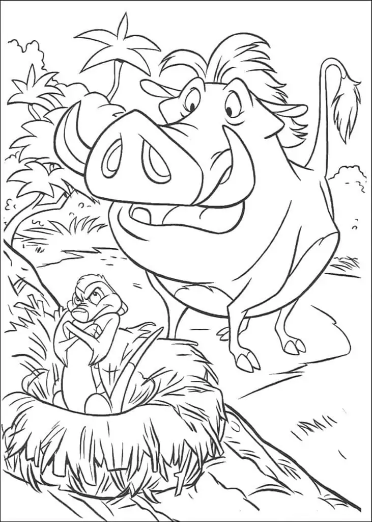 Timon and Pumbaa Printable