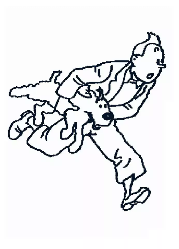 Tintin Holding Snowy