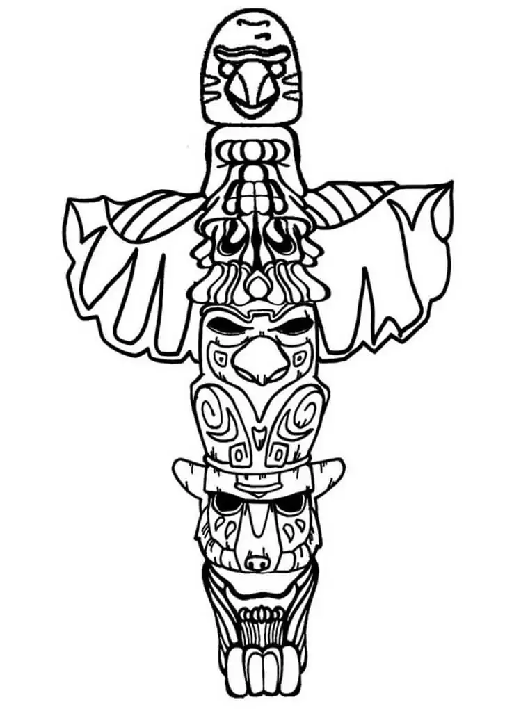 Totem Pole 22 Coloring Page - Free Printable Coloring Pages for Kids